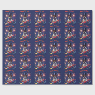 Französische Bulldogge Neujahr French Bulldog  Geschenkpapier