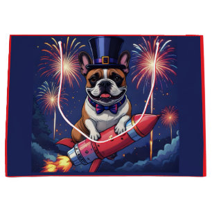 Französische Bulldogge Neujahr French Bulldog Große Geschenktüte