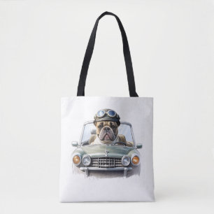 Französische Bulldogge Oldtimer Bulldog Vatertag  Tasche