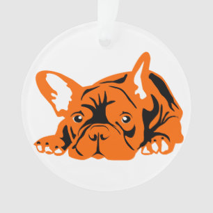 Französische Bulldogge orange Ornament