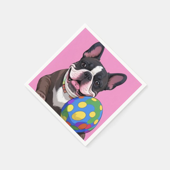 Französische Bulldogge Osterei French Bulldog Serviette (Ecke)