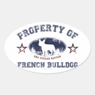 Französische Bulldogge Ovaler Aufkleber