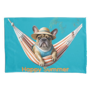 Französische Bulldogge Palme Strand French Bulldog Kissenbezug