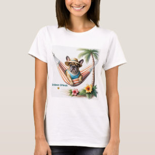Französische Bulldogge Palme Strand French Bulldog T-Shirt