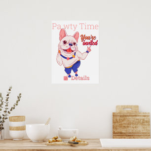 Französische Bulldogge Party Plakat