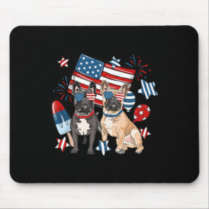 Französische Bulldogge Patriotische Frenchie 4. Ju Mousepad