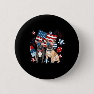 Französische Bulldogge Patriotischer Franzose 4. J Button