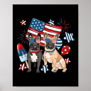 Französische Bulldogge Patriotischer Franzose 4. J Poster
