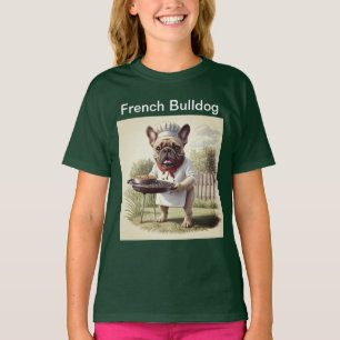 Französische Bulldogge Pizza Vatertag T-Shirt