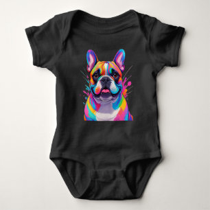 Französische Bulldogge Popart French Bulldog Baby Strampler