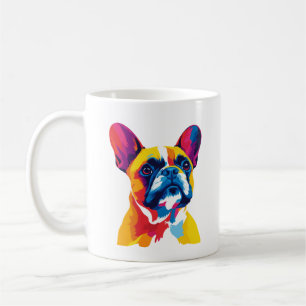 Französische Bulldogge-Porträt-Illustration Aquare Kaffeetasse