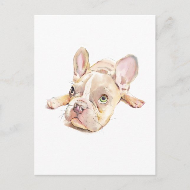 Französische Bulldogge Postkarte, Geschenk für Hun Postkarte (Vorderseite)