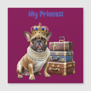 Französische Bulldogge Princess French Bulldog Magnetkarte