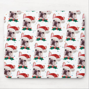 Französische Bulldogge Rasse Weihnachts Hund Muste Mousepad