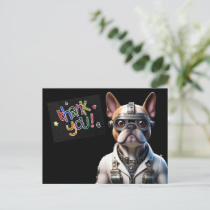 Französische Bulldogge Roboter Vatertag Postkarte