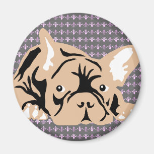 Französische Bulldogge rose Magnet