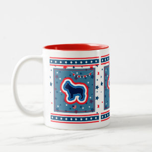 Französische Bulldogge Rot Weiß Und Blau 4. Juli Zweifarbige Tasse