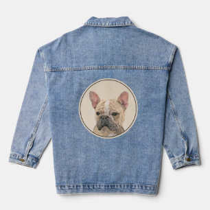 Französische Bulldogge (Sable) Malerei - Süße Orig Jeansjacke