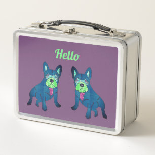 Französische Bulldogge sagt Hello French Bulldog Metall Brotdose