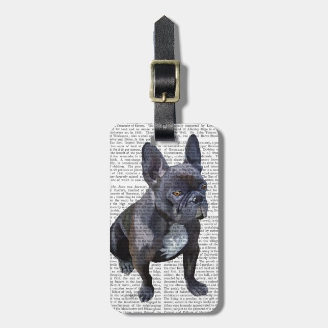 Französische Bulldogge schlicht Gepäckanhänger (Vorderseite vertikal)