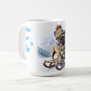 Französische Bulldogge Schlitten French Bulldog Kaffeetasse