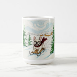 Französische Bulldogge Schlittenfahren, Kaffeetass Kaffeetasse