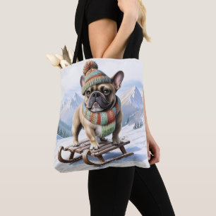Französische Bulldogge Schlittenfahrt Bulldog Tasche