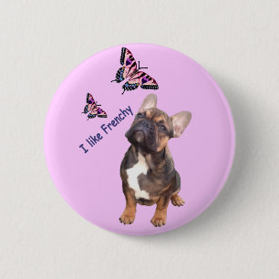 Französische Bulldogge Schmetterling Bulldog Button