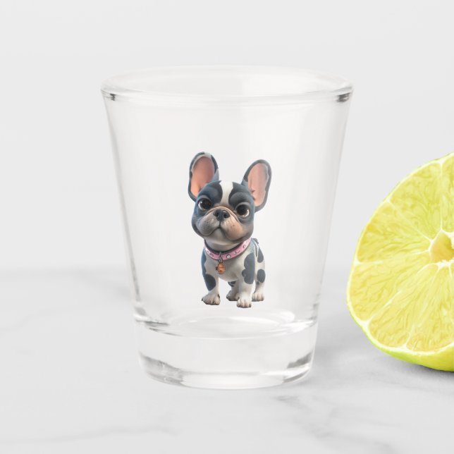 Französische Bulldogge Schnapsglas (Vorderseite)