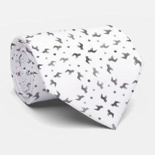 Französische Bulldogge Schwarz-Weiß-Tie Krawatte