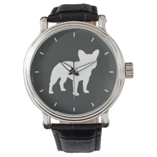 Französische Bulldogge Silhouette Armbanduhr