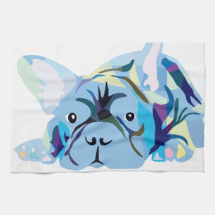 Französische Bulldogge Silhouette Handtuch