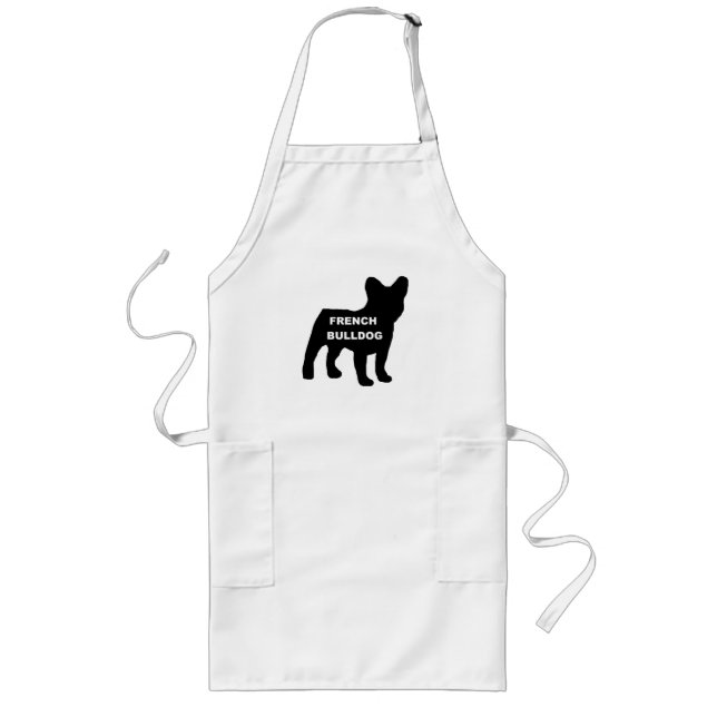 französische Bulldogge-Silhouette Lange Schürze (Vorne)