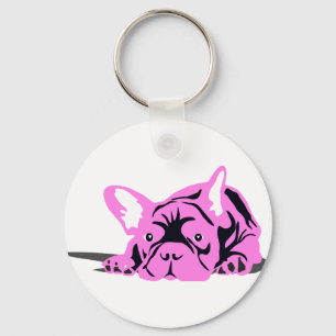 Französische Bulldogge Silhouette Schlüsselanhänger