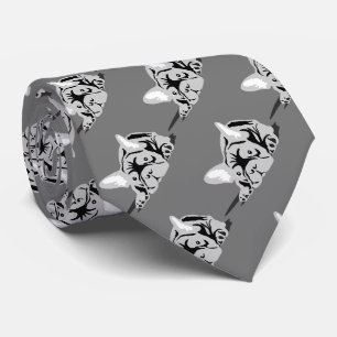 Französische Bulldogge Silhouette schwarz, weiß, g Krawatte