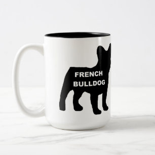 französische Bulldogge-Silhouette Zweifarbige Tasse