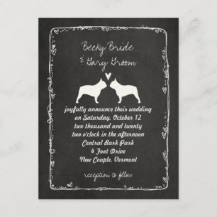Französische Bulldogge Silhouetten Hochzeitsankünd Einladung