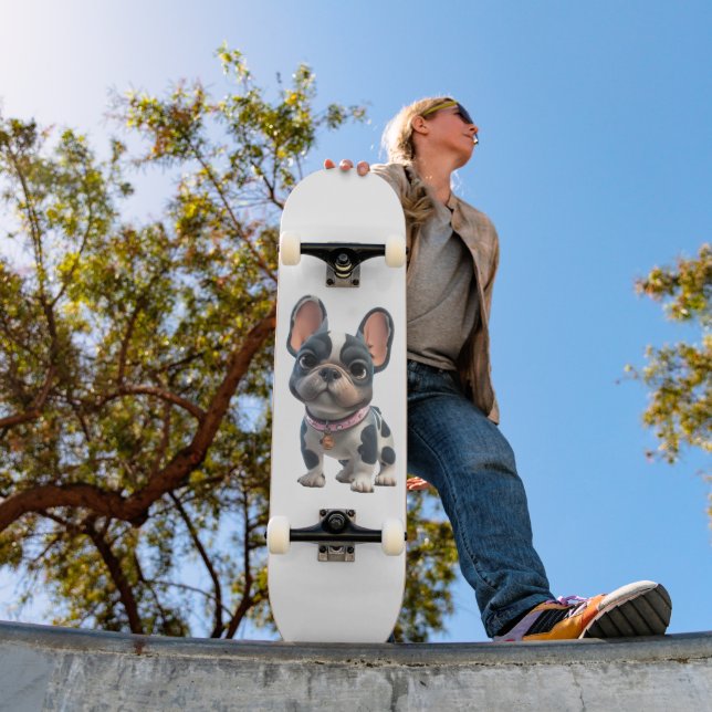 Französische Bulldogge Skateboard (Außenbereich 1)
