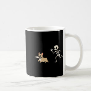 Französische Bulldogge Skeletthand Halloween Kaffeetasse