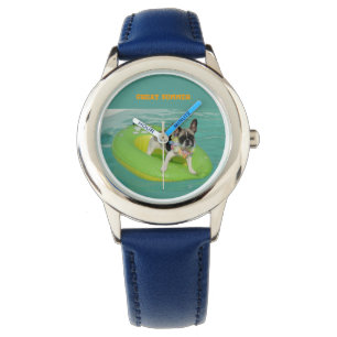 Französische Bulldogge Sommer French Bulldog Armbanduhr