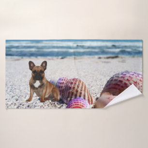 Französische Bulldogge Sommer French Bulldog Badehandtuch