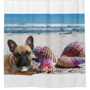 Französische Bulldogge Sommer French Bulldog Duschvorhang