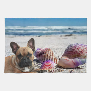 Französische Bulldogge Sommer French Bulldog Geschirrtuch