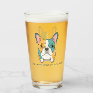 Französische Bulldogge Spaß Glas
