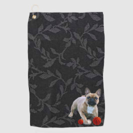 französische Bulldogge Sprung French Bulldog Golfhandtuch