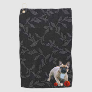 französische Bulldogge Sprung French Bulldog Golfhandtuch