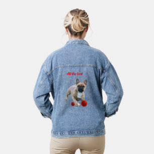 Französische Bulldogge Sprung French Bulldog Jeansjacke