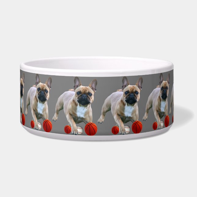 Französische Bulldogge Sprung French Bulldog  Napf (Vorderseite)