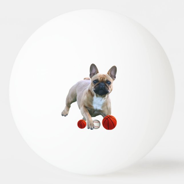 Französische Bulldogge Sprung French Bulldog  Tischtennisball (Vorderseite)
