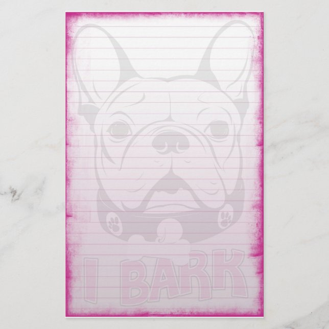 Französische Bulldogge stationär Briefpapier (Vorderseite)